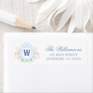 Watercolor Grandmillennial Reindeer Monogram Crest