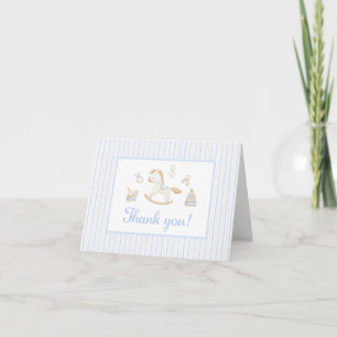 Watercolor Grandmillennial Rocking Horse Thank You Card