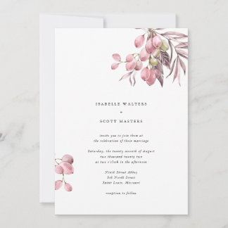 Watercolor Grape Vine Wedding Invitation