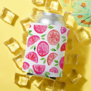 Watercolor grapefruit can cooler