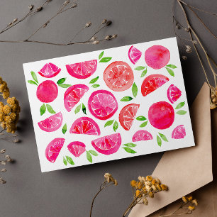 Watercolor  grapefruit postcard