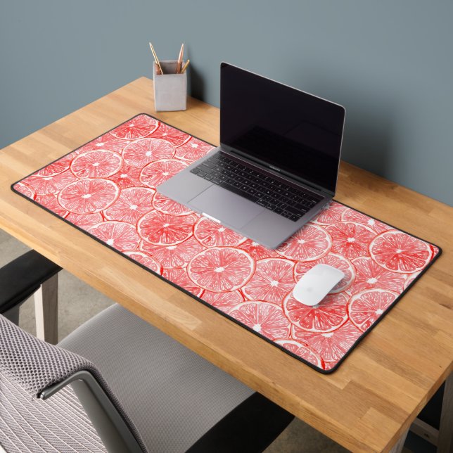 Watercolor grapefruit slices pattern desk mat (Office 2)