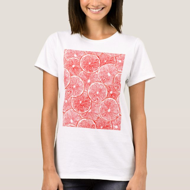 Watercolor grapefruit slices pattern T-Shirt (Front)