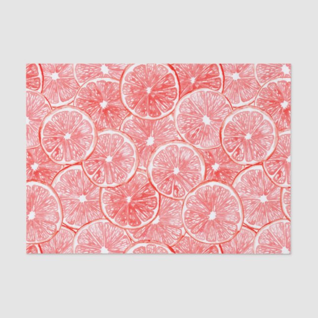 Watercolor grapefruit slices pattern tissue paper (Front)