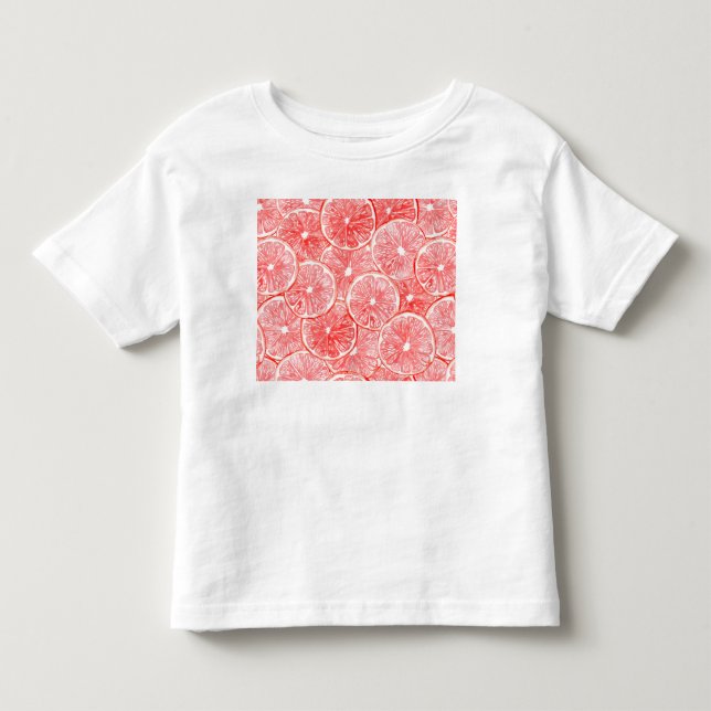 Watercolor grapefruit slices pattern toddler T-Shirt (Front)