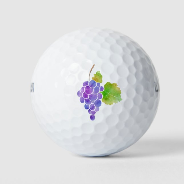 Watercolor Grapes Golf Balls (Front)