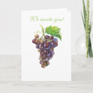 Watercolor Grapes Invitation