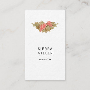 Watercolor grapes sommelier wine business card