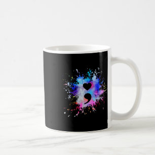 Watercolor Graphic Heart Semicolon Symbol Coffee Mug