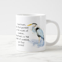 Watercolor Great Blue Heron Inspirational Quote