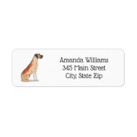 Watercolor Great dane Illustration Return Address