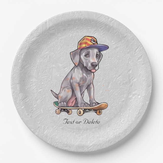 Watercolor Great Dane Paper Plate (Front)