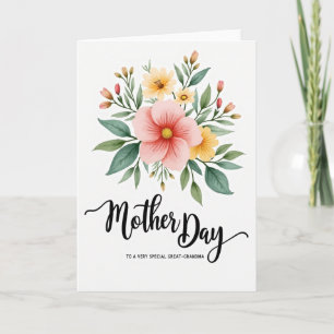 Watercolor Great Grandma Day Card