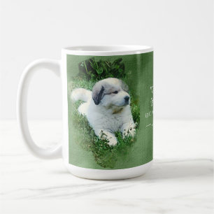 Watercolor Great Pyrenees Puppy - Relaxing 2 Coffee Mug