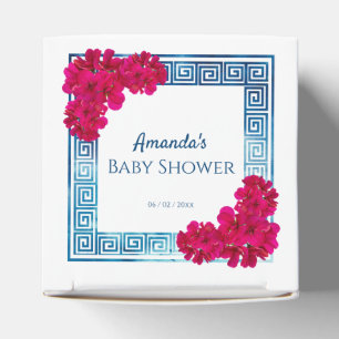 Watercolor Grecian Elegance + Pink Baby Shower Favour Box
