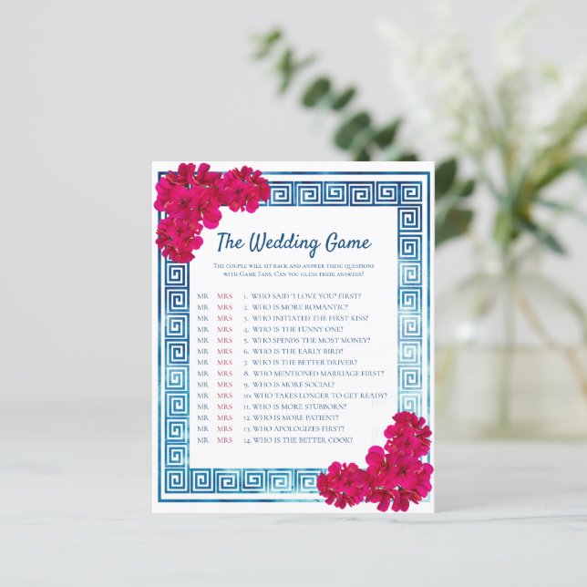 Watercolor Grecian Elegance + Pink Wedding Game (Standing Front)
