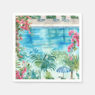 Watercolor Greece   Wedding Napkins