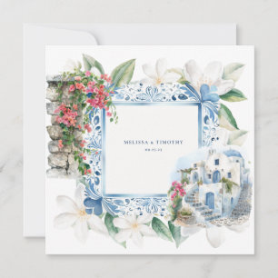 Watercolor Greece   Wedding Napkins Invitation