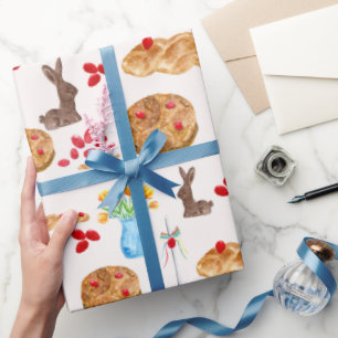 Watercolor Greek Easter Gift Wrap