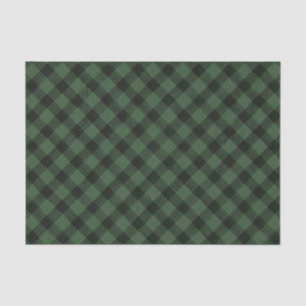 Watercolor Green and Black Buffalo Plaid    Tissue Paper