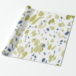 Watercolor Green and Blue Spring Wrapping Paper