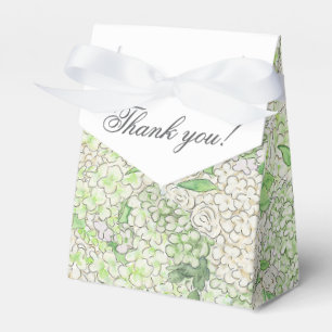Watercolor Green and White Hydrangea Crest Favour Box