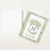 Watercolor Green and White Hydrangea Crest Wedding