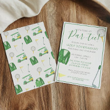 Watercolor Green and Yellow Golf Tournament Party