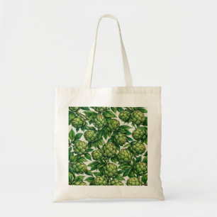 Watercolor Green Artichoke Botanical Pattern Tote Bag