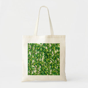 Watercolor Green Bamboo Botanical Pattern Tote Bag