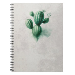 Watercolor Green Cactus Southwest Notebook