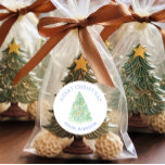 Watercolor Green Christmas Tree Grandmillennial Classic Round Sticker<br><div class="desc">PreppyPrint.com - Celebrate Christmas in style! Add your personalised touch! Transfer this design onto the products of your choice too! Please visit my designer store,  PreppyPrint.com,  for coordinating items.</div>