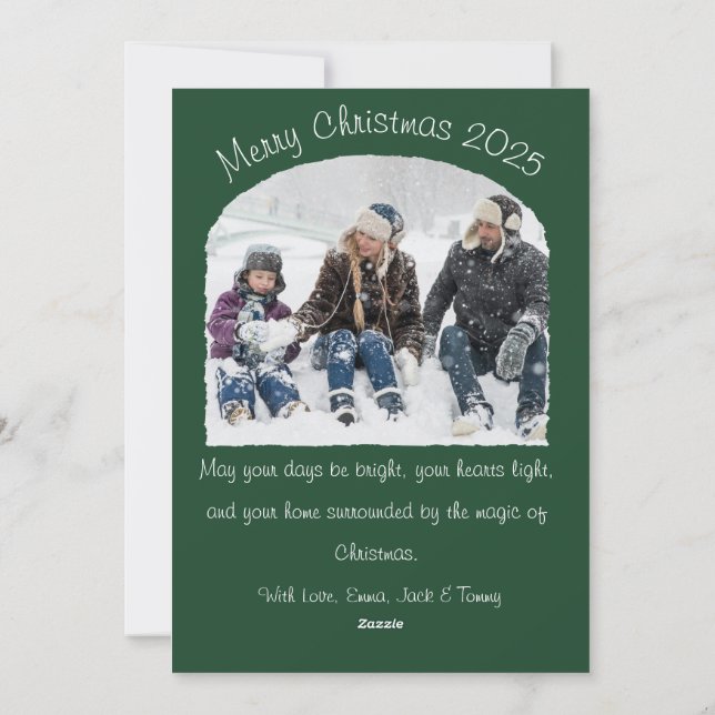 Watercolor Green Christmas Tree Winter Holiday (Back)