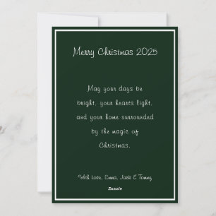 Watercolor Green Christmas Tree Winter Holiday Card