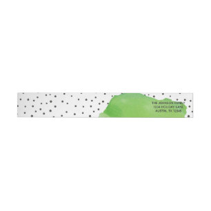 Watercolor Green Confetti Polka Dot Wrap Around Label