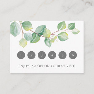 Watercolor Green Eucalyptus Loyalty Card
