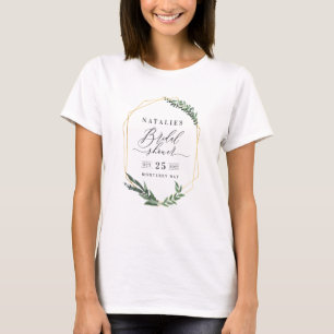 watercolor green floral elegant bridal shower  T-Shirt