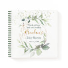 Watercolor Green foliage Baby Shower Guest Book