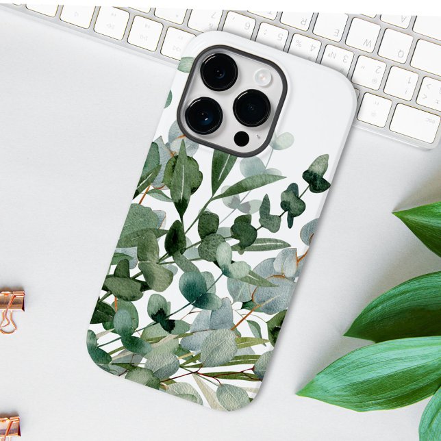 Watercolor Green Foliage Greenery Leaves Case-Mate iPhone Case (In situ)