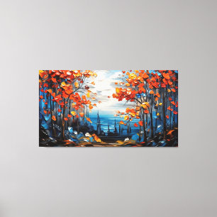 Watercolor Green Forest Canvas Print