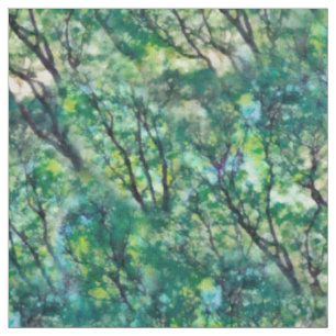 Watercolor Green Forest Pattern Fabric