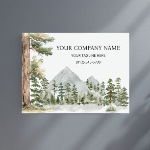 Watercolor Green Forest Personalised Business Poster
