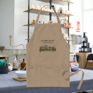 Watercolor Green Forest Personalised Business Standard Apron