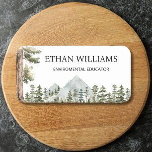 Watercolor Green Forest Personalized Name Tag