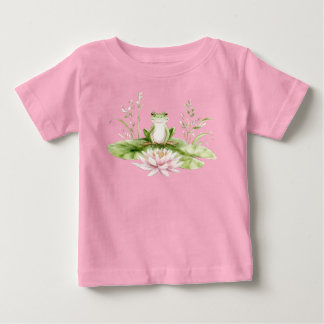 Watercolor Green Frog Baby T-Shirt