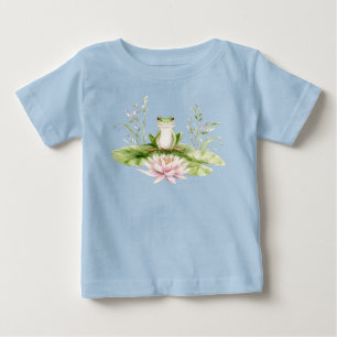 Watercolor Green Frog Baby T-Shirt