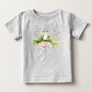 Watercolor Green Frog Baby T-Shirt