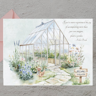 Watercolor Green Garden Inspirational Quote Postcard