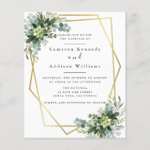 Watercolor Green Gold Eucalyptus Geometric Frame