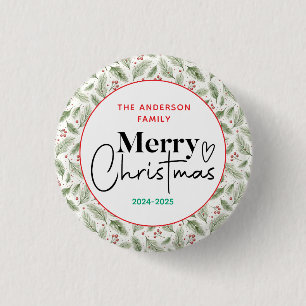 : Watercolor Green Grass – Festive Christmas Party 3 Cm Round Badge